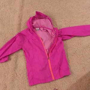 kids pink columbia rain coat